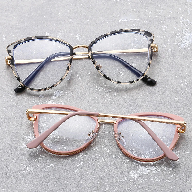Custom Logo Spectacle Clear Lens Female Brand Stylish Eyeglasses Round Optical Frame