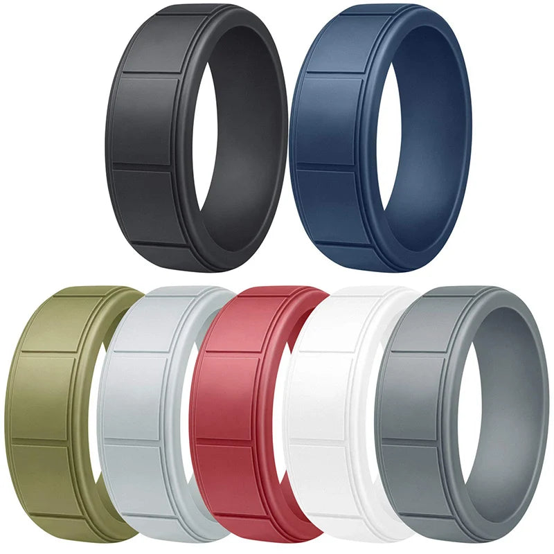 Hot Selling Step Edge Sleek Breathable Silicone Sports Rings Silicone Rings Men