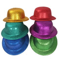 10 Colors Party Hats Cap Shiny Glitter Round Party Top Hat Magic trick Gentleman's Bowler Hat for Performance Children's Party