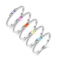 Anniversary Wedding Ring for Women 925 Silver with Three CZ Stones Classic Style Silver Plated for Parties and Engagements