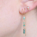 Natural Faceted Garnet Gemstone Threader Earrings January Birthstone Adjustable Dangle Earrings for Women Jewelry