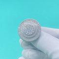 Custom Made  Personal Real 925 Silver Full With Iced Out Moissanite Diamond Champion Round Men Rings