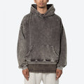 Customizable Distressed Men's Stonewash Print Hoodie 100% Cotton Oversized Pullover Ripped Faded Acid Wash Design Spring Season