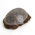 Highlight Color Thin PU Skin Base Natural Human Hair Men's Toupee MegaBDM