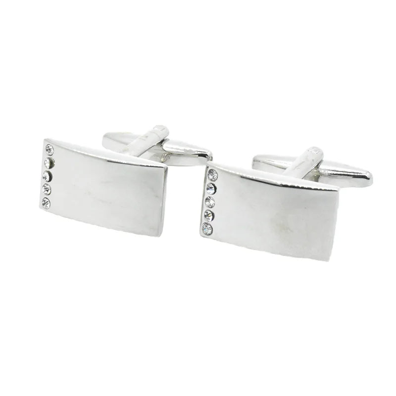 Wholesale Elegant Crystal Diamond  Cufflinks Custom Mens Business Suit Shirt Fashion Accessory Wedding Tuxedo Trendy Jewelry