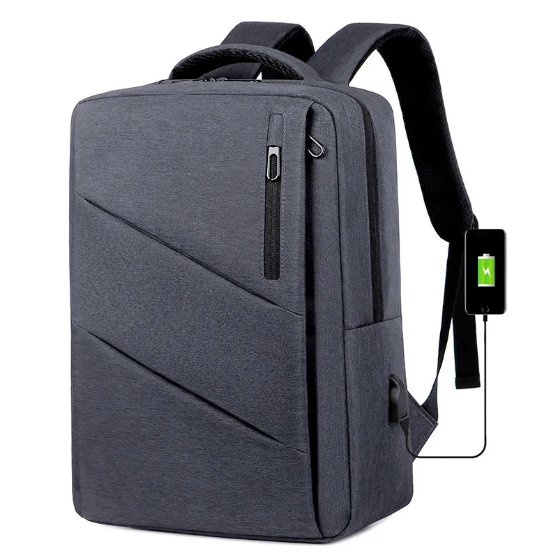 Customizable Large Capacity Men's Backpack with USB Feature Business Notebook Waterproof Laptop Travel Bag Custom Print Logo-UBS