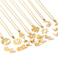 Fashion Minimalist 18k Gold Plated Stainless Steel Earring and Necklace Jewelry Set for Women and Girls