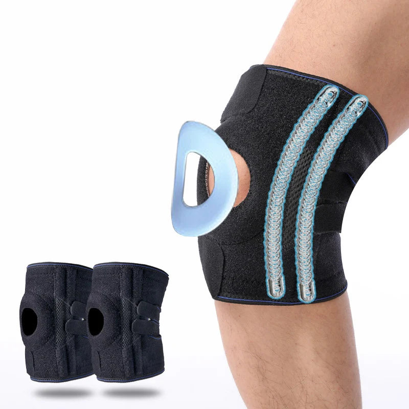 Multiple protection Upgrade Four Spring Supports Neoprene Compound Fabric Knee Pad Brace Sleeve for Basketball Mountain Climbing