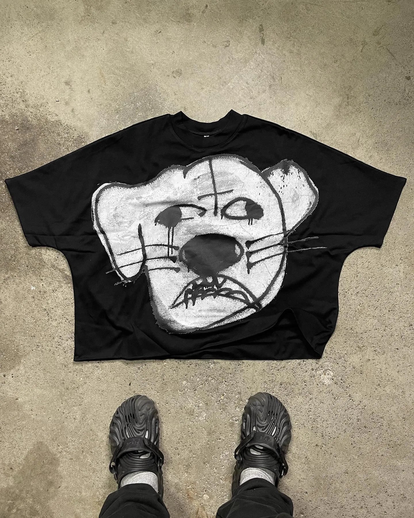 Heavyweight Crew T-Shirt Custom Over Sized Cotton Boxy Fit Drop Shoulder Graphic Cropped Boxy t Shirt Men Printed Boxy Tee