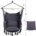 WOQI Macrame Chair Swing Foldable Hammock Hanging Rope Hardware Kit Max Weight 330 Lbs Cotton Canvas Carry Bag for Camping