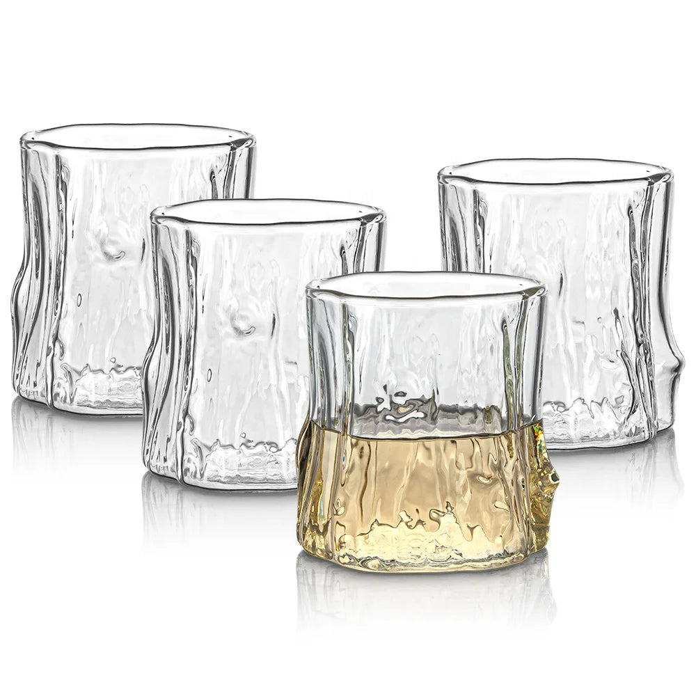 Creative 300ml Stump Shape Glass Cup Bar Clear Heat/Cold Resistant Cocktail Glasses