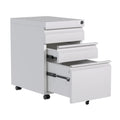 White Mobile File Cabinet with 3 Drawers Under Desk Rolling Drawer Cabinet with Lock for Home/Office