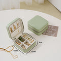 Wholesale Custom Small Travel Green Zipper Necklace Jewellery Ring Storage Boxes Gift Jewelry Box Organizer Case