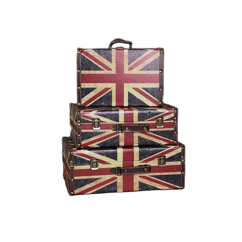 Flag Storage Box European-style Retro Luggage Storage Finishing Window Decorations Home Decoration Creative Flag Storage Box