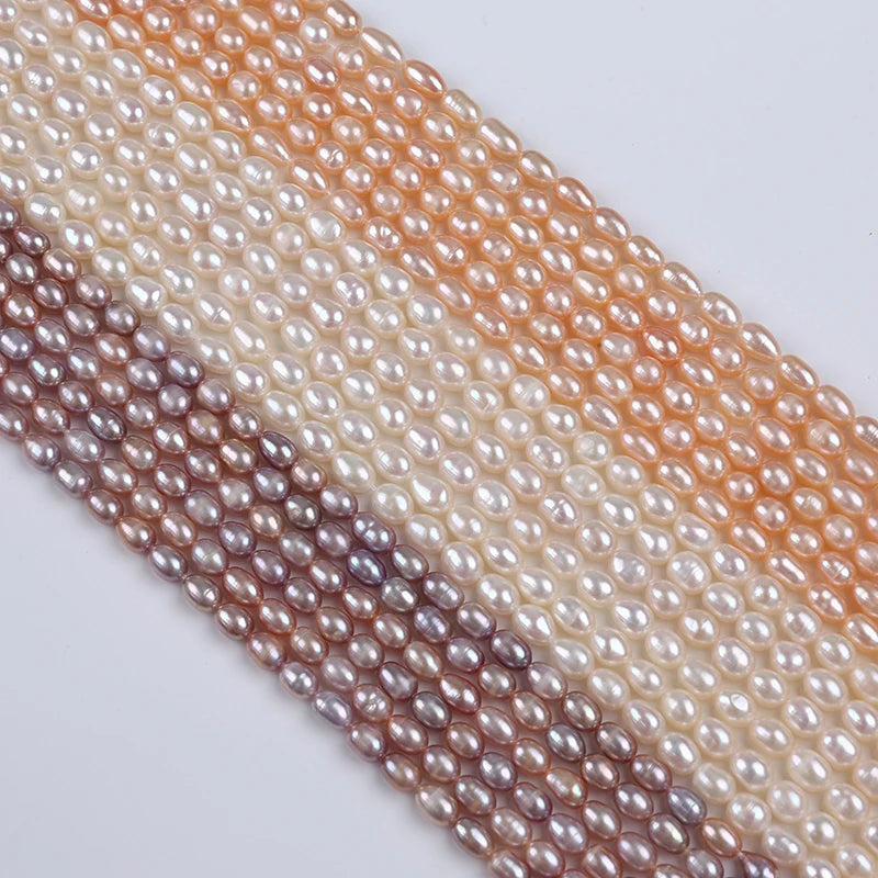 Zhuji Pearl Market Sale 5-6mm Natural Real Rice Loose White Freshwater Pearl Beads for Jewelry Making