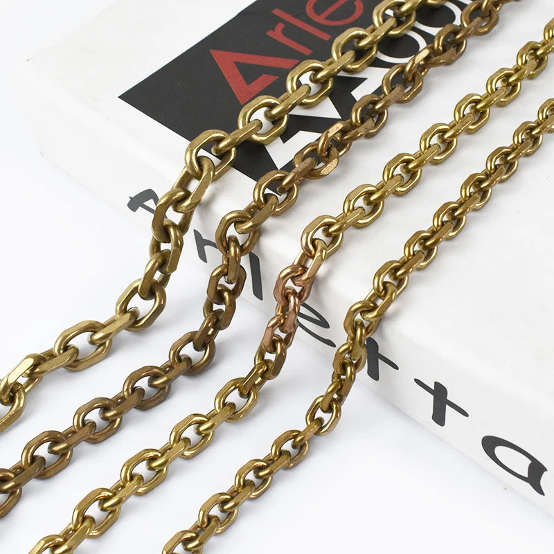 MeeTee KY561 Handmade Leather Craft Solid Brass Wallet Chain Men's Belt Pants Craft Accessories Alloy Thick Bag Chain