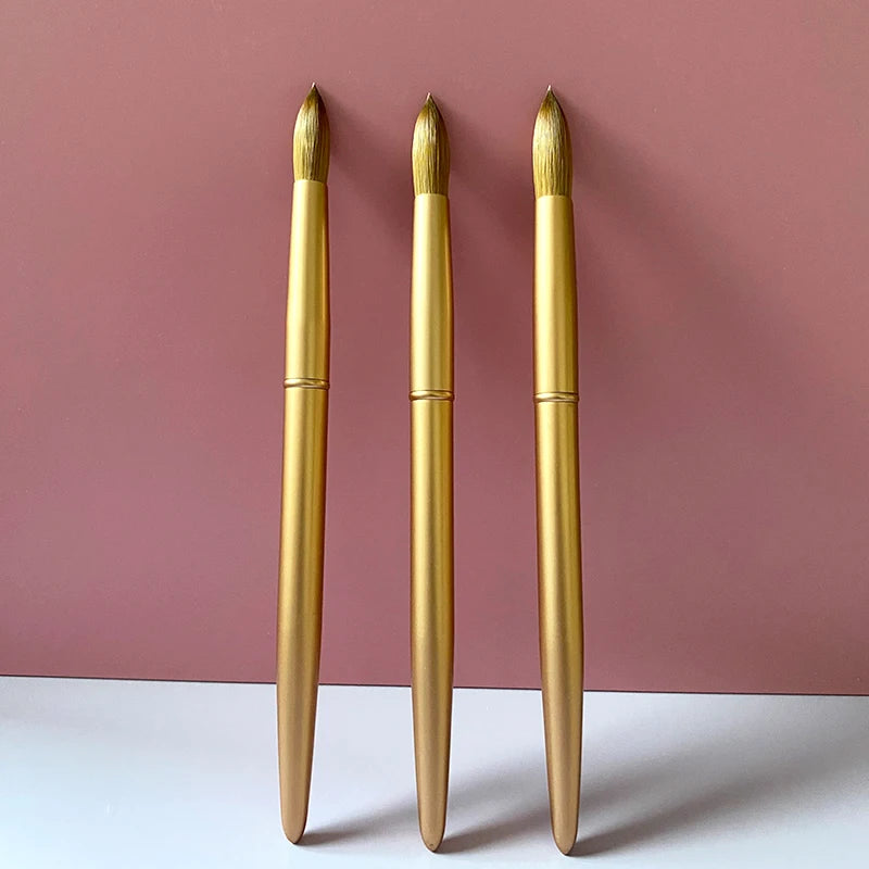 Popular Nail Acrylic Brush Pure Germany Kolinsky Golden Metal Handle 14 16 18 Nail Acrylic Brushes