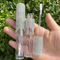 Lastrose Clear Plastic ABS Lip Gloss Tube Wholesale Empty Lip Stick Lipoils Container Tubes With Rhinestone