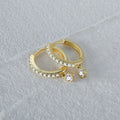 APE76 RINNTIN Online Wholesale Jewelry Supplies 925 Sterling Silver Diamond 14k Gold Plated Zircon Huggies Round Drops Earrings
