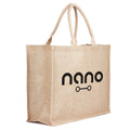 OEM Wholesale Tote Natural Custom Logo Large Print Eco Friendly Laminated Shopping Linen Burlap Jute Bag JTB001