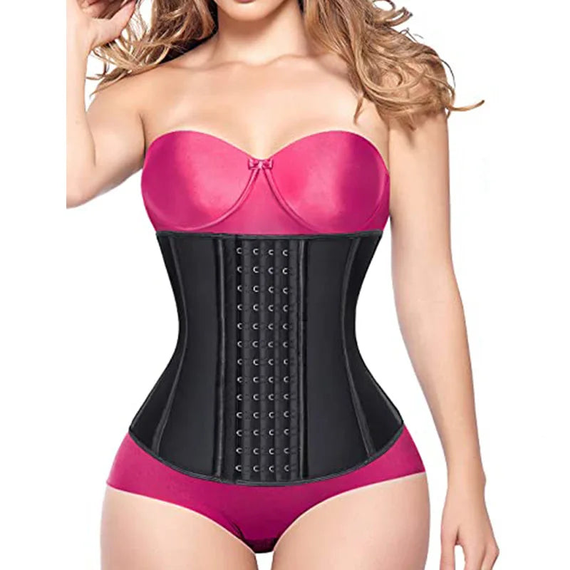 25-Bone Removable Rubber Tummy Tuck Corset Latex Sweaty Sports Girdle Thermal Bodybuilding Figure Manager Shapewear