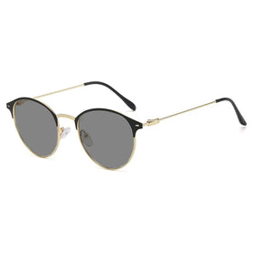 Retro Round Metal Glasses for Men Photochromic Lenses Womens Round Frame Glasses Gold Frame Metal Sunglasses
