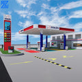 Design Gas Station Steel Structure Customize Led Signs Petrol Station Canopy for Wayfinding Directional Billboard