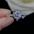 CAOSHI Wholesale Imitate Moissanite 4 Prongs Bands Engagement Jewelry Shiny Diamond Cubic Zircon Silver Plating Rings Women