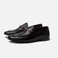 Men's Business Casual Genuine Leather Loafers Comfort Slip-On Shoes Hard-Wearing Design for Spring Summer Autumn Rubber Insole