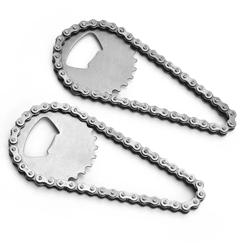 Novelty Personalized Custom Bike Chain Stainless Steel Bottle Beer Opener with Laser Engraving Logo