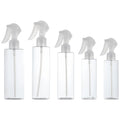 Skincare Flat Shoulder Transparent Round Pet Trigger Spray Bottle 100ml Plastic Shampoo Bottle