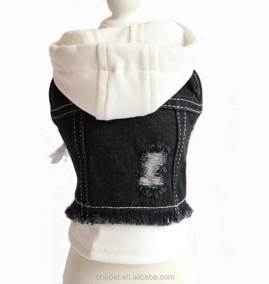 Custom Label XS-XXL Luxury Classic Pet Coat Small Medium Dog Apparel with Jeans Jacket Hoodie for Winter and Summer Seasons