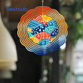 BestSub Wholesale Custom Hot Selling Sublimation Blanks 10 Inch Metal Wind Spinner Spiral for Garden Decoration