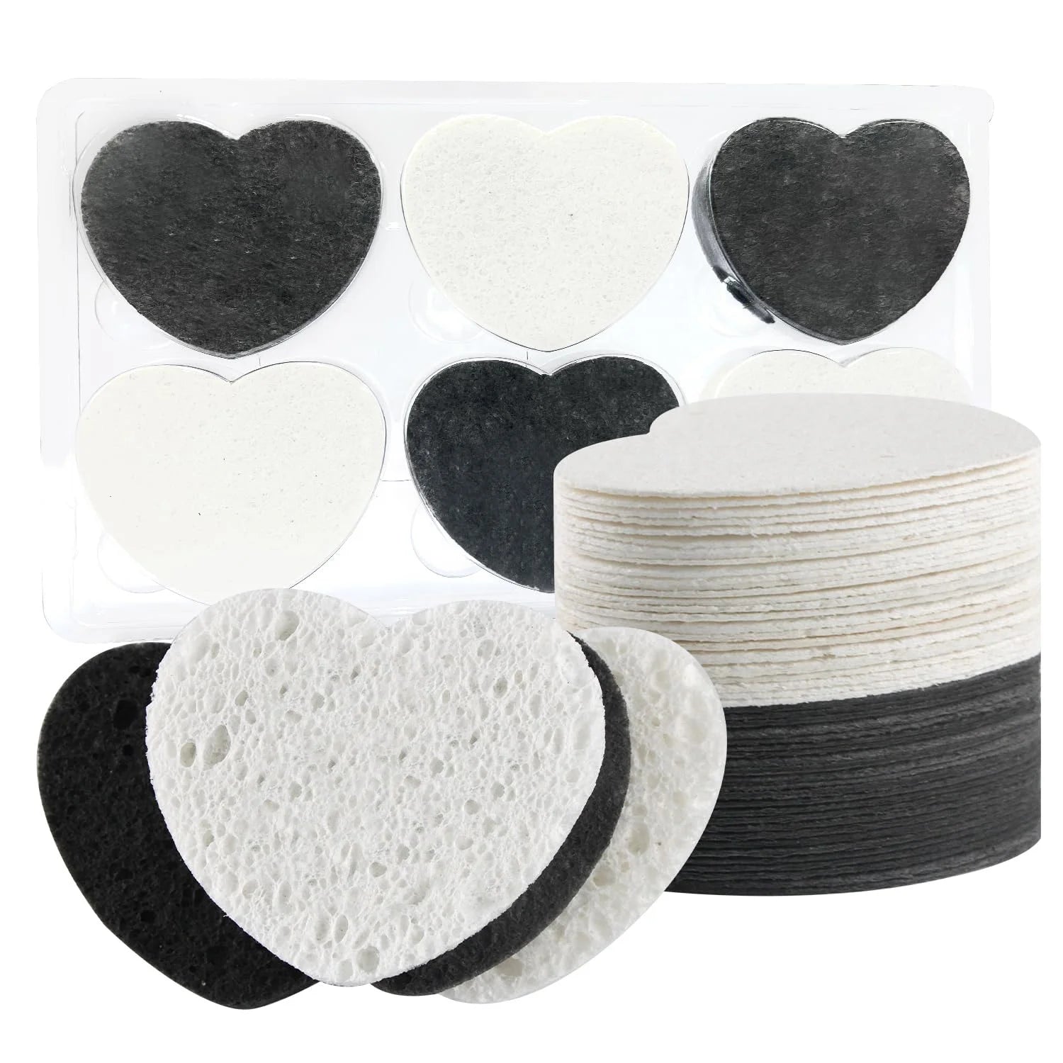Woxin Colorful Biodegradable Eco-Friendly Compressed Heart Wood Pulp Cellulose Facial Sponges High Water Absorption