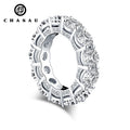 Best Selling Classics Design CZ Cubic Zircon 925 Silver Sterling Wedding Round Cut Eternity Ring Women Gift Party