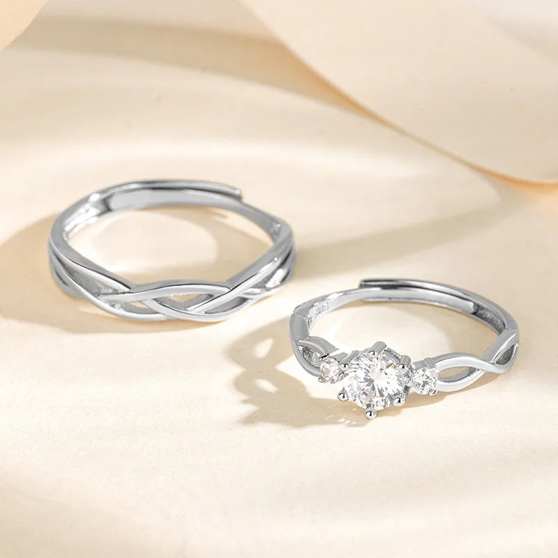 Merryshine S925 Sterling Silver Green Silk Ring Luxury Holiday Birthday Gift Cut Diamond Punk Style Niche Design Men Women Party