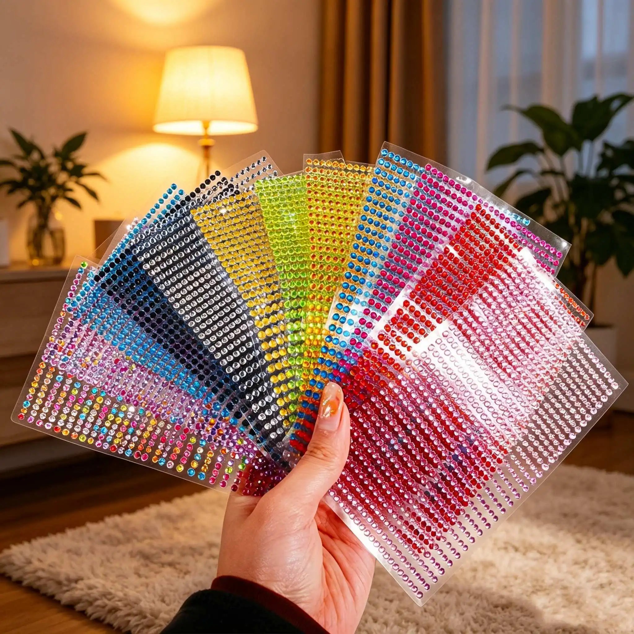 Hisenlee 4MM Acrylic Stickers Resin Rhinestone Self-Adhesive DIY Mobile Phone & Car Decor Decal Styling Accessories 437pcs