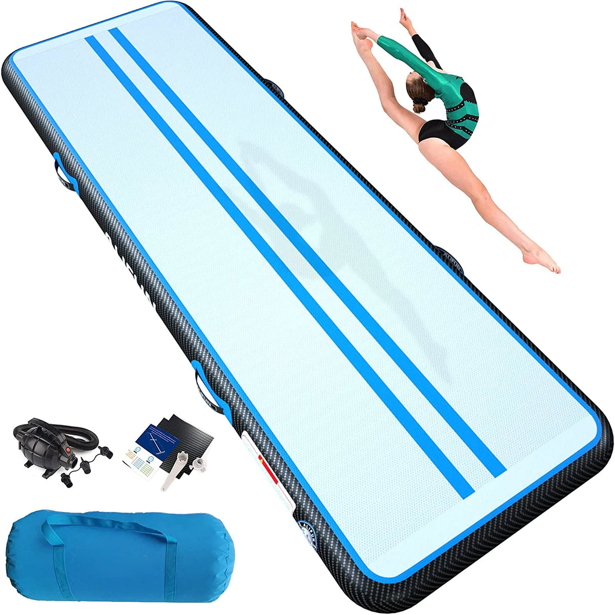 3m/4m/5m/6m/8m/10m Inflatable Air Track Gymnastics Tumble Mat with 1.2mm DWF Material 1mm Thickness Customizable Sizes & Colors