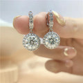 1 2 3 Carat Round Minimalism Bridal 925 Silver Cartilage Clip on 2023 Trendy Moissanite Simple Earrings for Girls