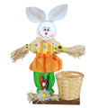 2023 Creative Cute Bunny Scarecrow With Stick Handmade Easter Basket Stuffers Easter Party Decoration