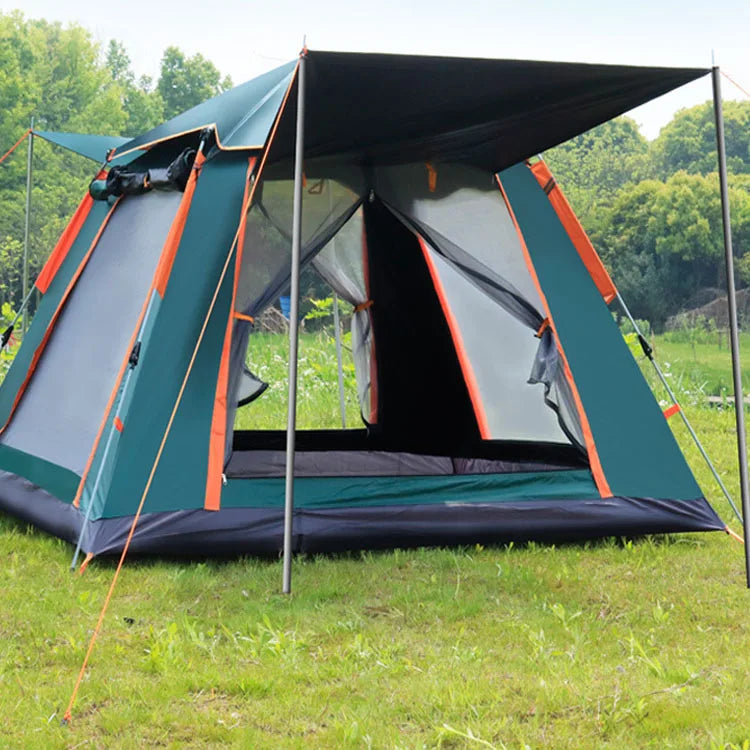 Outdoor Fully Automatic Popup Four-Sided Camping Tents Square Shape Rainproof Thickened for 3-4 People Great for Beach Use