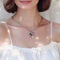 Personalized Mothers Pendant Name Necklace with Heart Birthstone