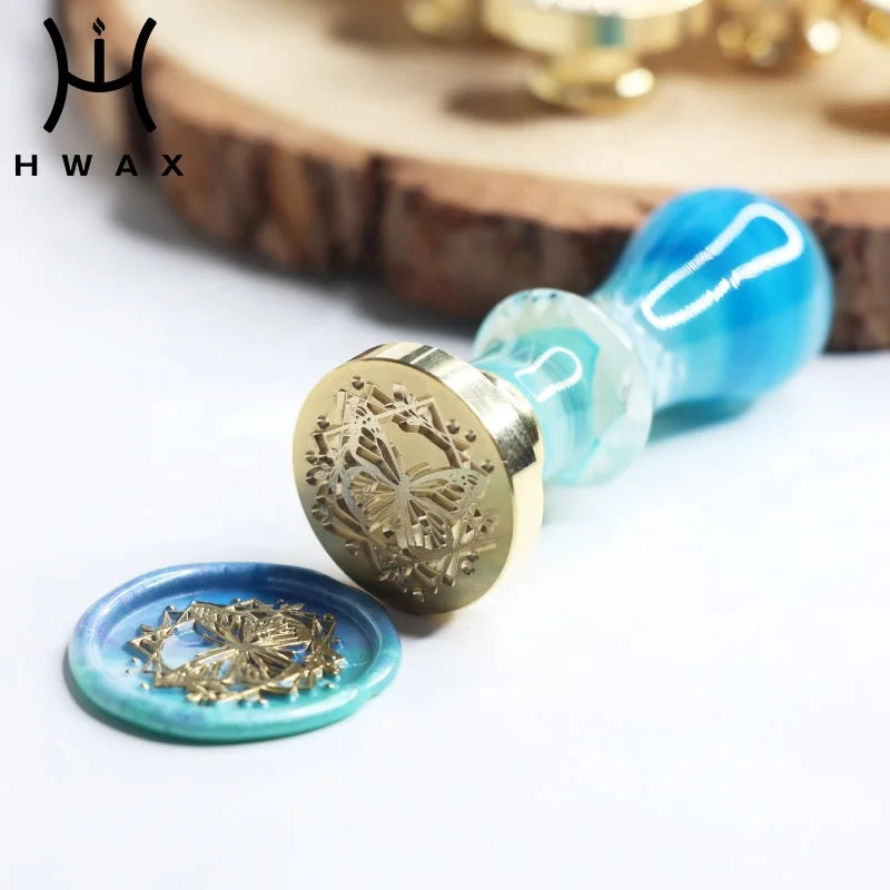 Transparent Glitter Wax Sealing Handle With Beads DIY Craft Kit Sealing Stamp Tool Decorative Invitation Card Gift Set