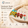 Lancui Handcrafted Bohemian Fringe Tiny Sunflower Red Blue Purple Flowers Seed Bead Earrings for Girls MegaBDM