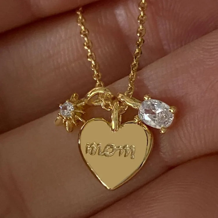 2025 New Style Custom Mother's Day Digital Mom Sublimation Necklace Blanks I Love You Mom Necklace