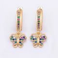 QIKU New Design Butterfly Drop Earrings Hot Sale Fashion Jewelry Luxury Crystal Lucky Zircon Fine Wedding Party Gift Customized