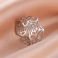 Punk Spider Web Ring for Women Men Stainless Steel Creative Men Open Adjustable Rings Gold Color Removable Ring Jewelry Gifts