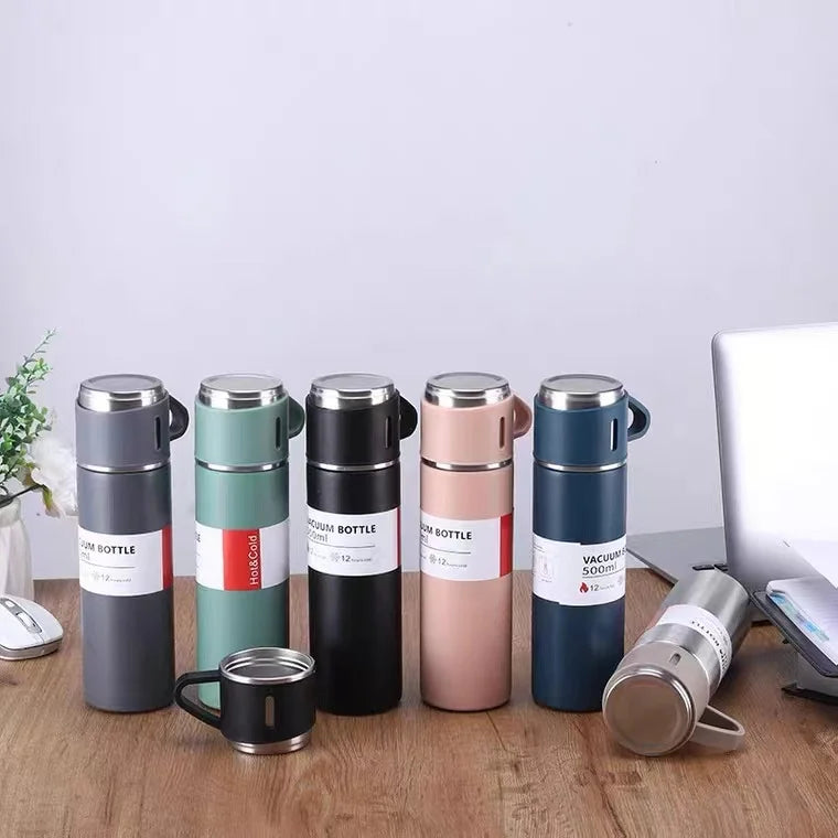 Corporate Business Stainless Steel Vacuum Flask Thermos Mug Gift Set with Customized Logo Portable Design