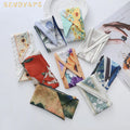 New Fashion Flower Printed Long Scarf Ribbon Bow Tie Hairband Handbag Gift Box Decorative Wholesale