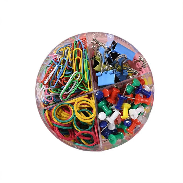 Wholesale Office Safety Pin Box Colored Metal Paper Clips and Thumb Tacks Push Packaged